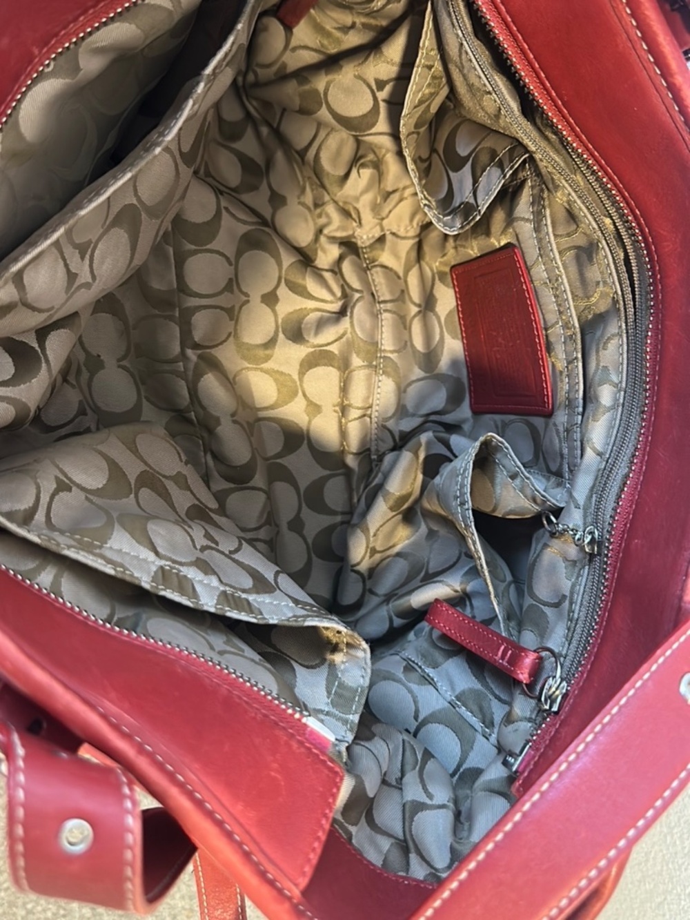 Vintage COACH Hampton Purse Tote Bag Red A06S-6460 - Picture 2 of 5